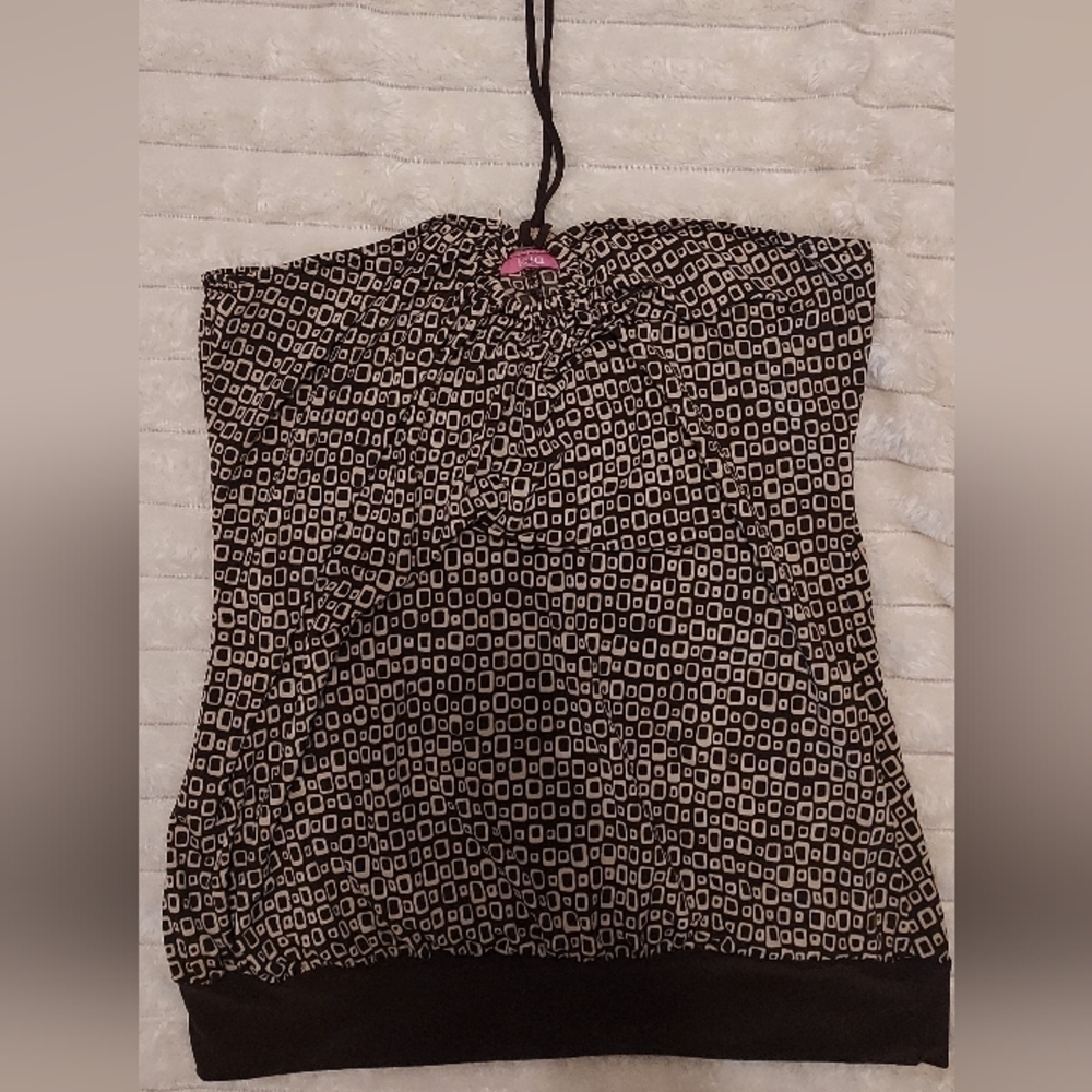 Y2K Geometric Sleeveless Blouse Top